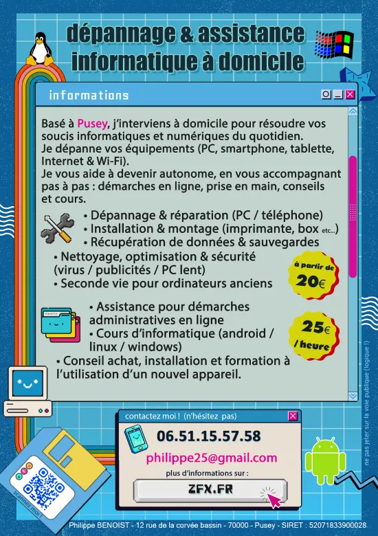 flyer dépannage et assistance informatique
