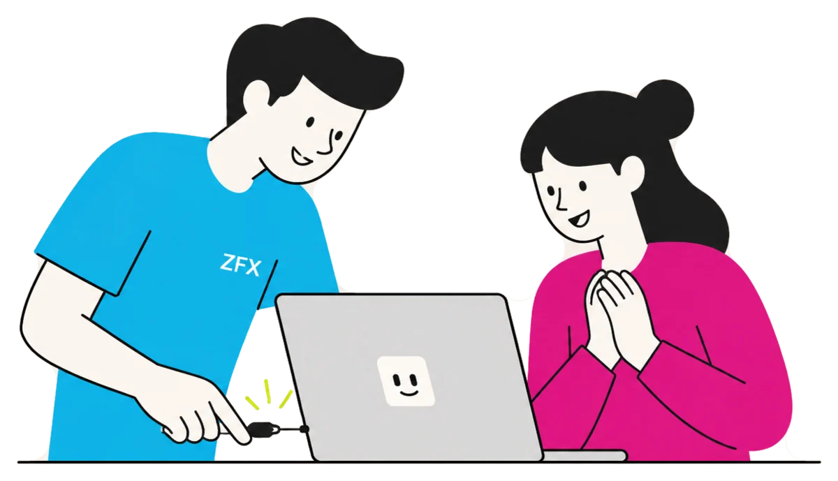 Dépannage informatique à domicile : je répare l’ordinateur portable d’une cliente à côté d’elle, tournevis à la main, et je lui explique ce que je fais
